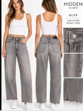 Hidden Jeans Alyx Low Slung Baggy Jeans Gray NWOT Size 29